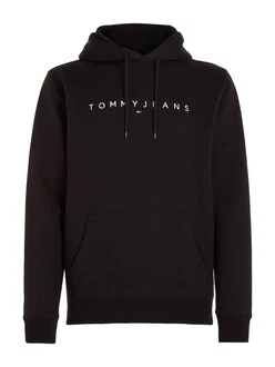 Tommy Jeans Kapuzensweatshirt TJM REG LINEAR LOGO HOODIE EXT Schwarz