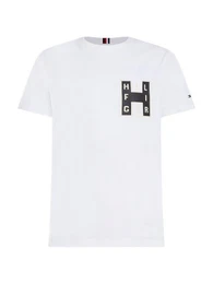 Kurzarmshirt VARSITY H TEE mit groem Hilfiger Druck auf der Brust