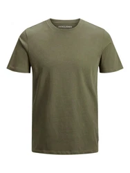 Jack & Jones T-Shirt JJEORGANIC BASIC TEE SS O-NECK Dunkelgrün/Khaki