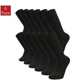 Basicsocken aus gekmmter Baumwolle Damen & Herren mit Frotteesohle, ohne Naht (6-Paar, 6 Paar) Thermosocken, Atmungsaktiv und mit Komfortbund