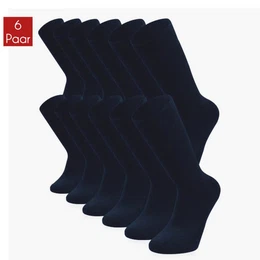 Basicsocken aus gekmmter Baumwolle Damen & Herren mit Frotteesohle, ohne Naht (6-Paar, 6 Paar) Thermosocken, Atmungsaktiv und mit Komfortbund