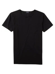T-Shirt Casual mit Rollkante am Ausschnitt
