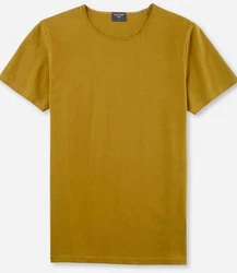 OLYMP T-Shirt Casual Gelb/Braun/Grün