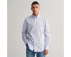 Gant Langarmhemd 3000100 Herren Regular Poplin Hemd Hellblau/Dunkelblau/Blau