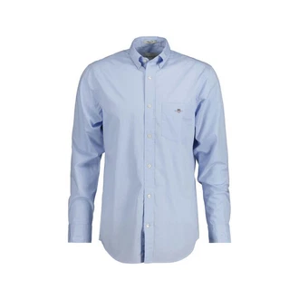 Gant Langarmhemd 3000100 Herren Regular Poplin Hemd Hellblau/Dunkelblau/Blau