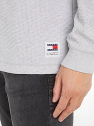 Tommy Jeans Langarmshirt TJM REG LS WAFFLE TEE Grau/Hellgrau