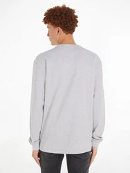 Tommy Jeans Langarmshirt TJM REG LS WAFFLE TEE Grau/Hellgrau