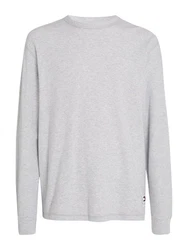 Tommy Jeans Langarmshirt TJM REG LS WAFFLE TEE Grau/Hellgrau