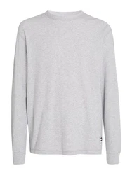 Tommy Jeans Langarmshirt TJM REG LS WAFFLE TEE Grau/Hellgrau