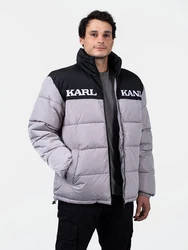 Karl Kani Retro Essential Puffer Winterjacke Grau/Lila/Hellgrau/Dunkelgrau