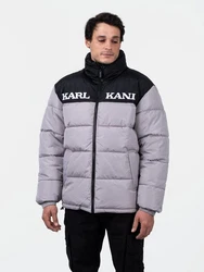 Karl Kani Retro Essential Puffer Winterjacke Grau/Lila/Hellgrau/Dunkelgrau