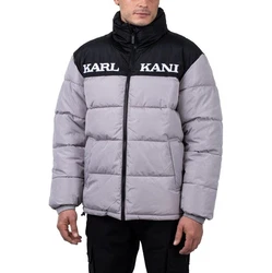 Karl Kani Retro Essential Puffer Winterjacke Grau/Lila/Hellgrau/Dunkelgrau