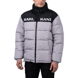 Karl Kani Retro Essential Puffer Winterjacke Grau/Lila/Hellgrau/Dunkelgrau
