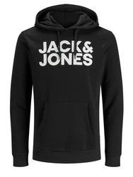 JACK & JONES Herren Hoodie Kapuzenpullover JJECORP (12152840) Black 2