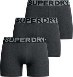 Superdry Boxershorts Boxer Triple Pack Schwarz/Grau