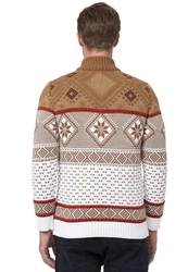 Rusty Neal Strickpullover Braun/Dunkelrot/Beige/Bordeaux/Rot/Weiß/Gelb