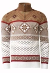 Rusty Neal Strickpullover Braun/Dunkelrot/Beige/Bordeaux/Rot/Weiß/Gelb