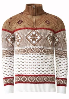 Rusty Neal Strickpullover Braun/Dunkelrot/Beige/Bordeaux/Rot/Weiß/Gelb