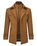 Allthemen Kurzmantel mit abnehmbarem Doppelkragen Braun/Khaki/Beige