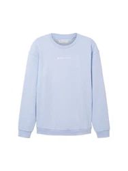 TOM TAILOR Langarmshirt himmelblau/wei