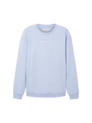 TOM TAILOR Langarmshirt himmelblau/wei