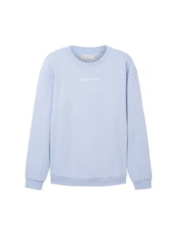 TOM TAILOR Langarmshirt himmelblau/wei