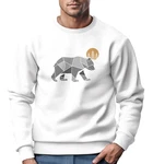 Neverless Sweatshirt Polygon Mond Outdoor Wandern Natur Print Braun/Weiß/Grau