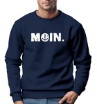 Neverless Sweatshirt Herren Moin Dialekt Norden Hamburg Anker Print Dunkelblau/Hellblau/Blau