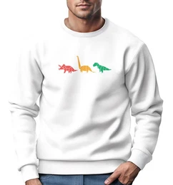 Sweatshirt Sweatshirt Herren Dinosaurier Aufdruck Polygon Tiere Geometric Print
