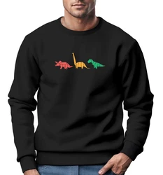 Neverless Sweatshirt Herren Dinosaurier Aufdruck Mischfarben/Rosa/Schwarz