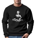 Neverless Sweatshirt Herren Bedruckt Mona Lisa Techno Festival DJ Electronic Schwarz/Rot