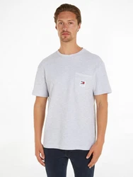 Tommy Jeans T-Shirt TJM REG WAFFLE POCKET TEE Grau/Hellgrau/Silber