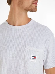 Tommy Jeans T-Shirt TJM REG WAFFLE POCKET TEE Grau/Hellgrau/Silber