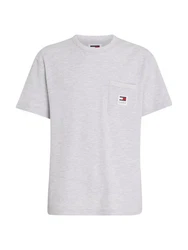 Tommy Jeans T-Shirt TJM REG WAFFLE POCKET TEE Grau/Hellgrau/Silber