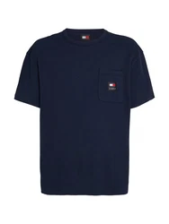 Tommy Jeans T-Shirt TJM REG WAFFLE POCKET TEE Dunkelblau