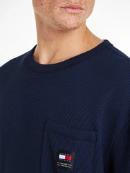 Tommy Jeans T-Shirt TJM REG WAFFLE POCKET TEE Dunkelblau