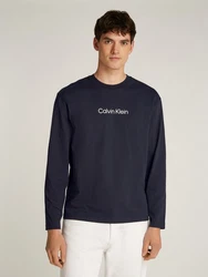 Calvin Klein Langarmshirt HERO LOGO LS T-SHIRT Dunkelblau/Blau/Braun
