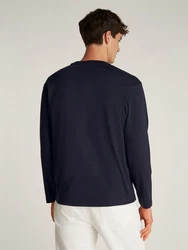 Calvin Klein Langarmshirt HERO LOGO LS T-SHIRT Dunkelblau/Blau/Braun