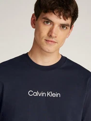 Calvin Klein Langarmshirt HERO LOGO LS T-SHIRT Dunkelblau/Blau/Braun