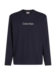 Calvin Klein Langarmshirt HERO LOGO LS T-SHIRT Dunkelblau/Blau/Braun