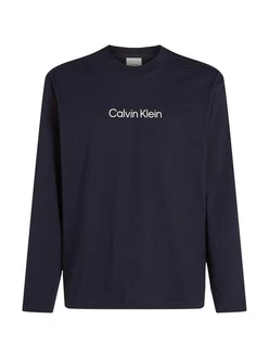 Calvin Klein Langarmshirt HERO LOGO LS T-SHIRT Dunkelblau/Blau/Braun
