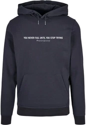 Merchcode Kapuzensweatshirt Herren Never Give Up Basic Hoody (1-tlg) Dunkelblau/Blau/Hellblau