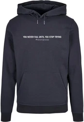 Merchcode Kapuzensweatshirt Herren Never Give Up Basic Hoody (1-tlg) Dunkelblau/Blau/Hellblau