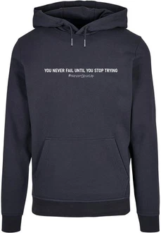 Merchcode Kapuzensweatshirt Herren Never Give Up Basic Hoody (1-tlg) Dunkelblau/Blau/Hellblau