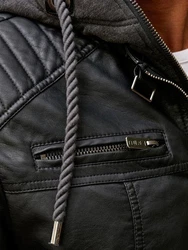 Redbridge Herren Bikerjacke mit Kapuze Schwarz