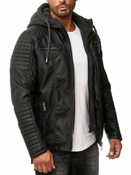 Redbridge Herren Bikerjacke mit Kapuze Schwarz