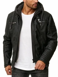 Redbridge Herren Bikerjacke mit Kapuze Schwarz