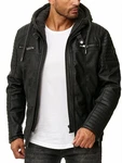 Redbridge Herren Bikerjacke mit Kapuze Schwarz