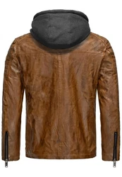 Redbridge Herren Bikerjacke mit Kapuze Dirtybraun