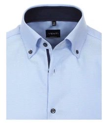 VENTI Langarmhemd Modern Fit Button-Down-Kragen (113644200) Blau/Hellblau/Dunkelblau